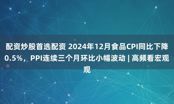 配资炒股首选配资 2024年12月食品CPI同比下降0.5%，PPI连续三个月环比小幅波动 | 高频看宏观