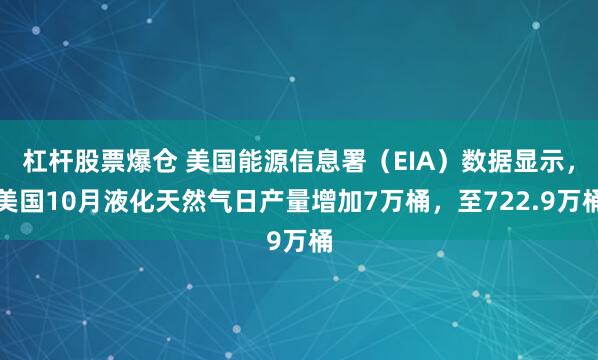 杠杆股票爆仓 美国能源信息署（EIA）数据显示，美国10月液化天然气日产量增加7万桶，至722.9万桶